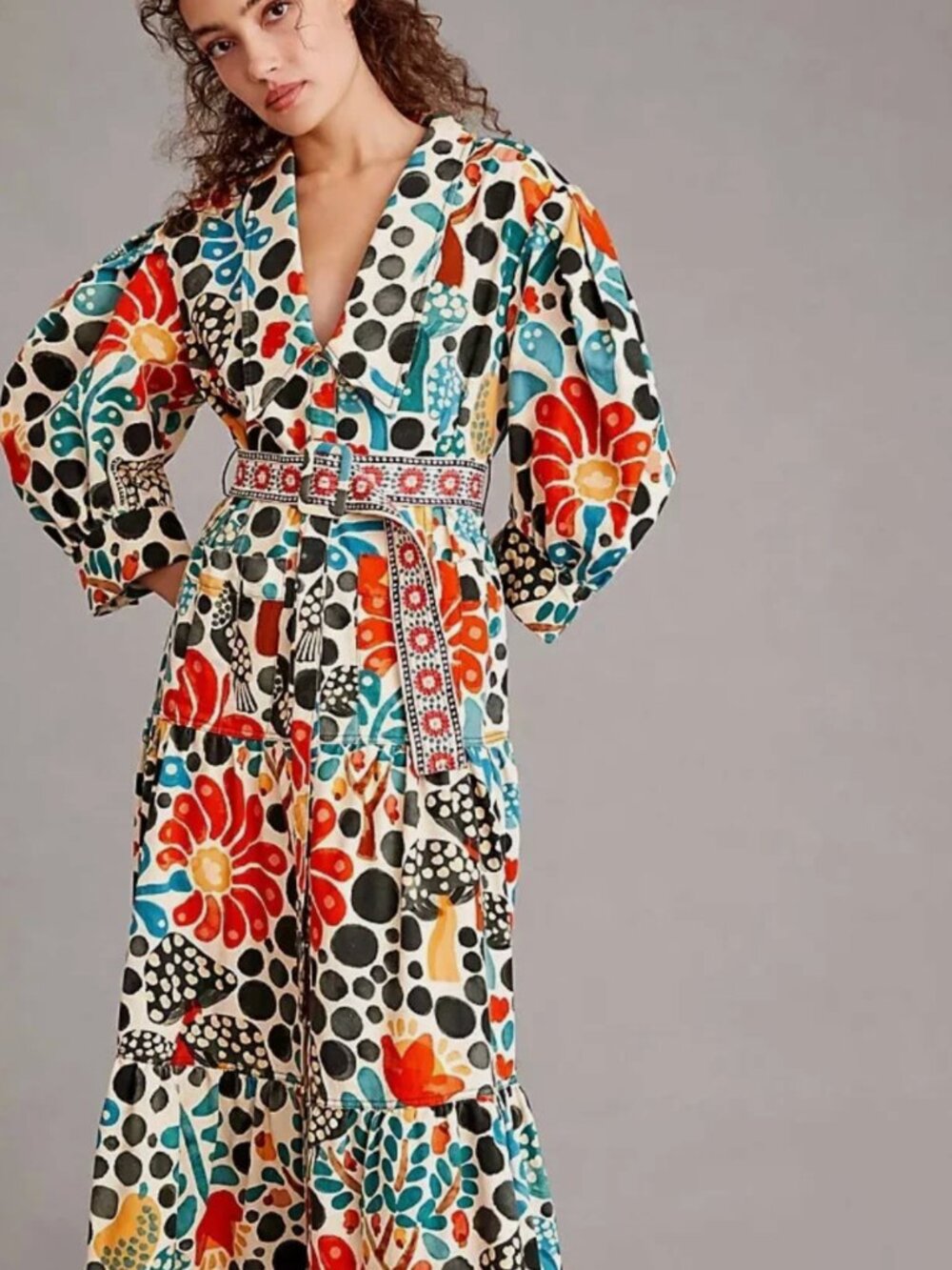 FARM Rio Mushroom Forest Canvas Dress Off White XL NWT Sold Out - Picture 2 of 10